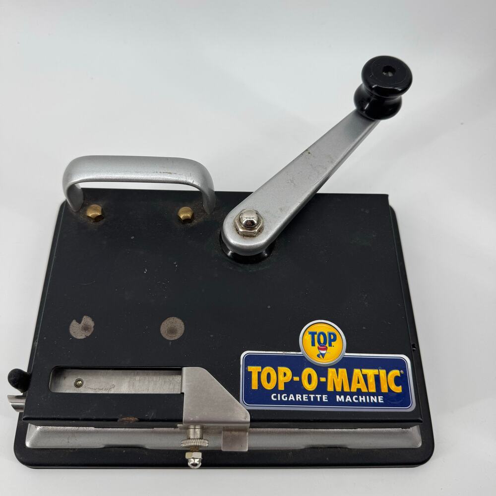 Top-O-Matic Cigarette Rolling Machine Manual Tabletop Black Metal